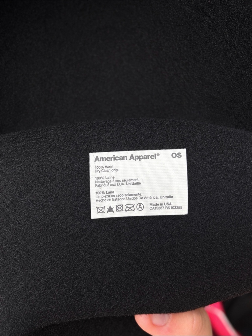 American Apparel Black 100% Wool Floppy Hat OS - Picture 2 of 3